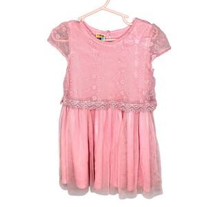 4t pink floral lace dress
